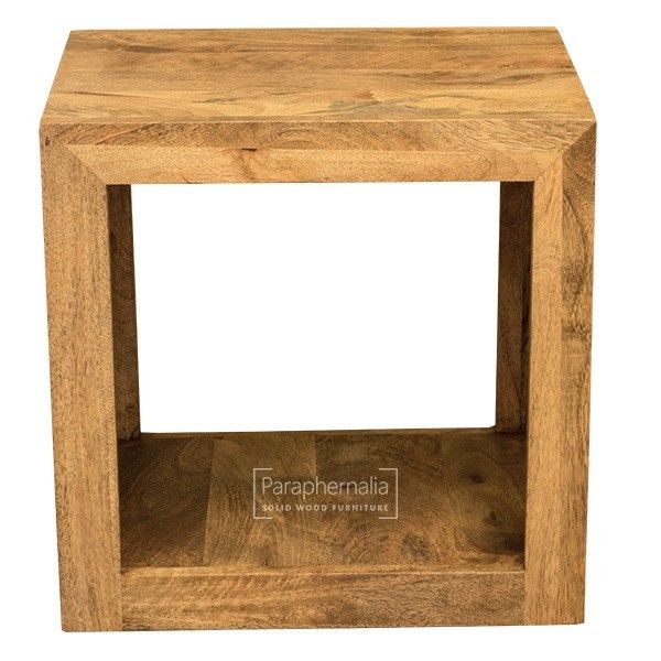 Ambala Cube Light Mango Wood Storage Cube Display / Side Table ( One Cube )