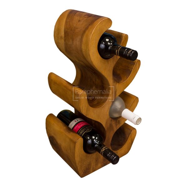 Monkey Pod Tree Wine Rack - 6 Bottle