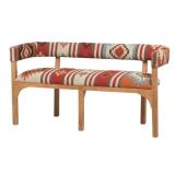 Kilim Flat Weave Upholstered Sofa Bench - Red