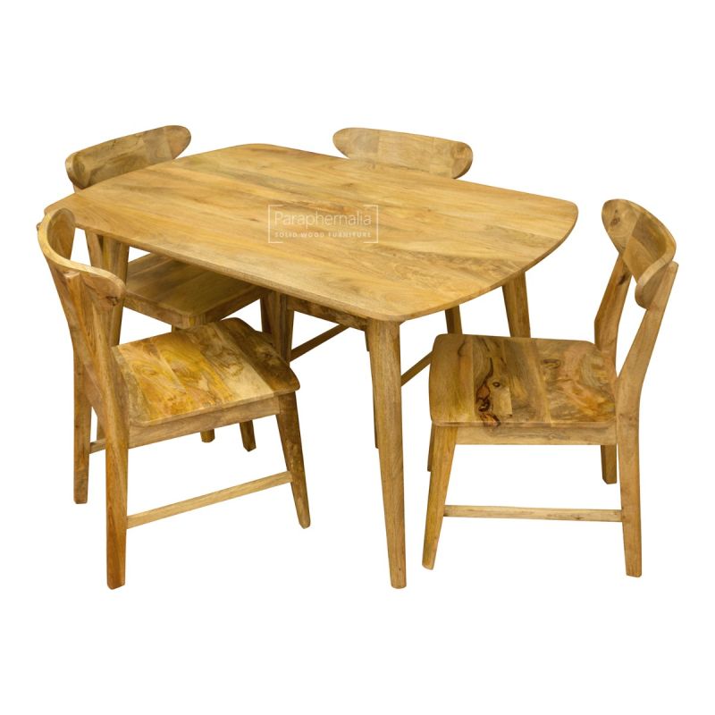 Oslo Light Mango Wood Dining Table Chairs Scandinavian Style Kitchen Table Retro Modern Table
