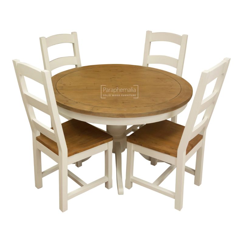 Reclaimed Rustic Shabby Chic Tables, Reclaimed Wood Round Dining Table Set