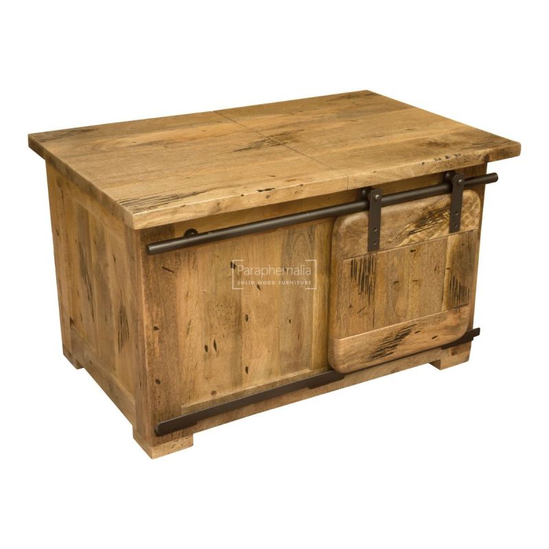 Forge Rustic Mango Wood Small Coffee, Small Rustic End Table With Storage