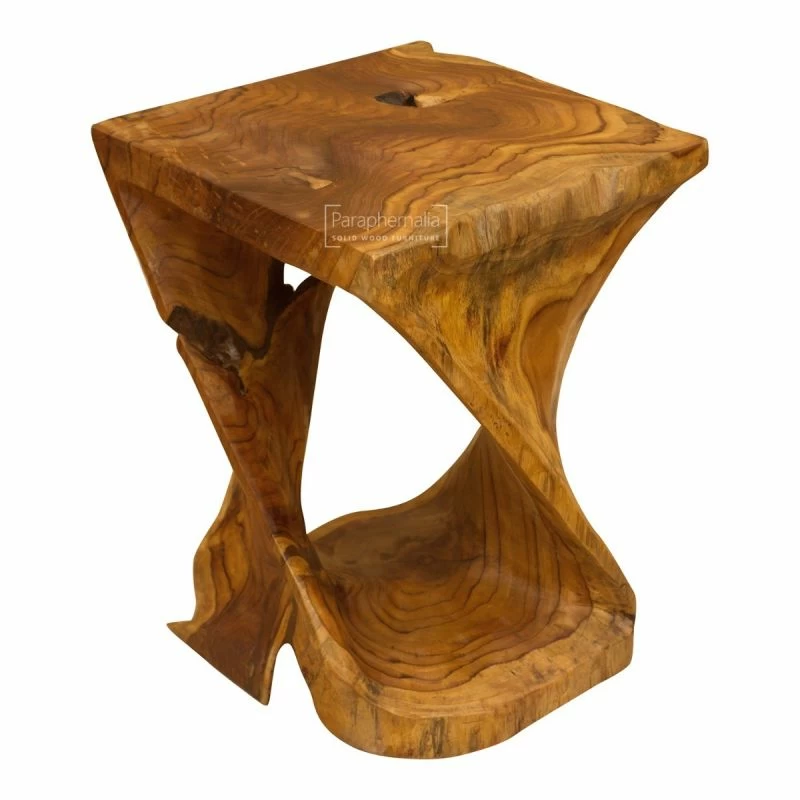 Teak Root Twist Stool Table Wooden, Wooden Twist Coffee Table