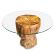 Java Teak Root Side Table - Round Glass Top