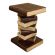 Monkey Pod Book Stack Table (Large - Dark Brown with Pale Edge)