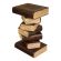 Monkey Pod Book Stack Table (Small - Dark Brown with Pale Edge)