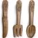 Mango Wood Wall Art - Fork - Knife - Spoon - Set of Three
