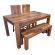 Jali Sheesham 140cm Dining Table + 2 Chairs + 1 Bench (bench fits between legs)