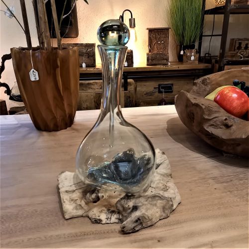 Tree Root Wood with Glass Decanter with Stopper