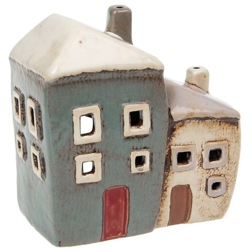 Village Potttery Ceramic Tealight House - Two Houses