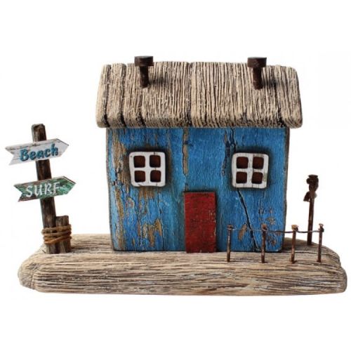Hand-Painted Rustic Wooden Seaside Cottage