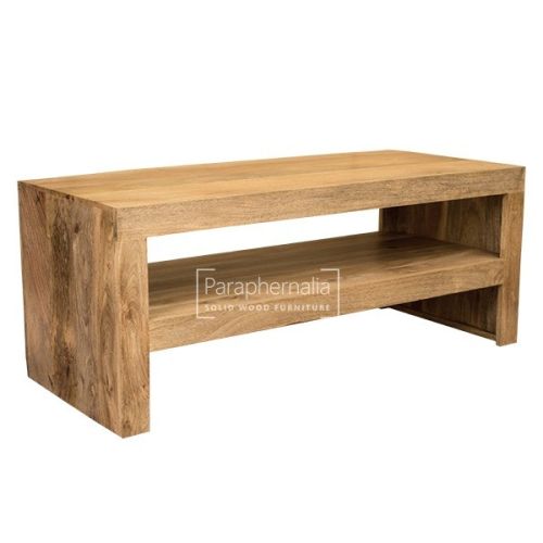 Ambala Cube Light Mango Wood Coffee Table / TV Table Stand
