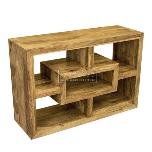 Ambala Cube Light Mango Wood TV Stand / Multi Shelf Unit