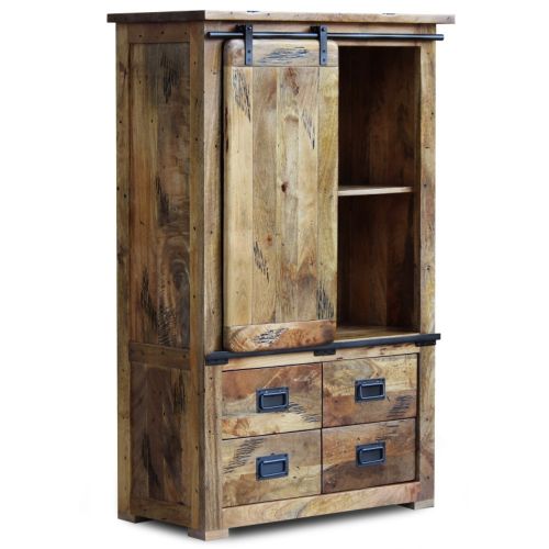 Forge Rustic Mango Wood Display Chest / Storage Cabinet