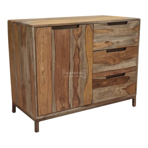 Joda Grey Sheesham Wood Sideboard / Cupboard - Medium