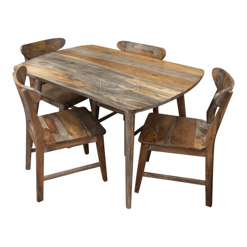 Joda Grey Sheesham Wood Table & Chairs Set