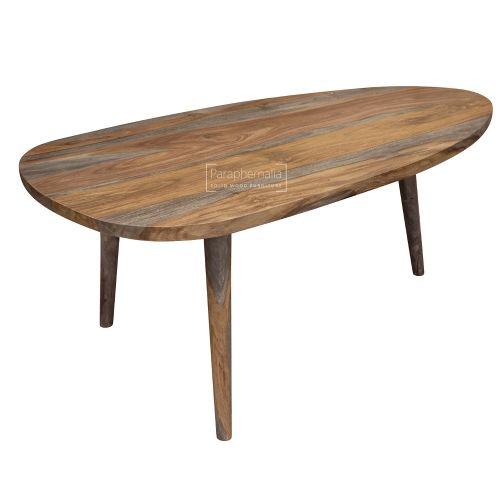 Joda Grey Sheesham Wood Oval Coffee Table