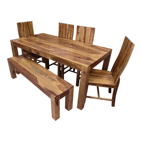 Jali Sheesham 175cm Dining Table + 4 Chairs + 1 Bench