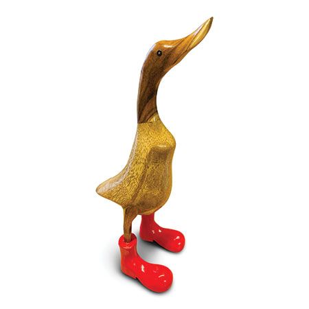 Bamboo Wood Duck with Red Boots  - 40cm