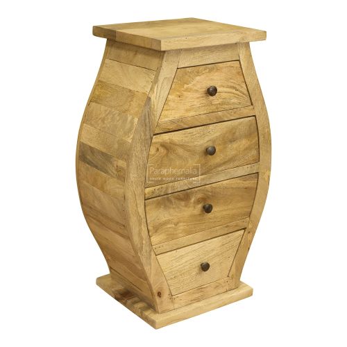 New York Curved Chest of Drawers - Mango Wood Bow Chest