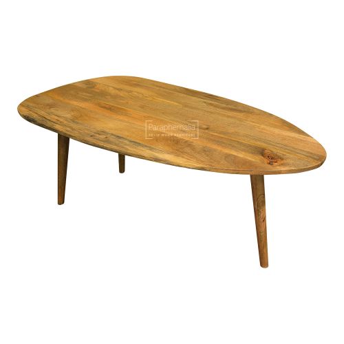 Oslo Light Mango Wood Coffee Table - Oval Round