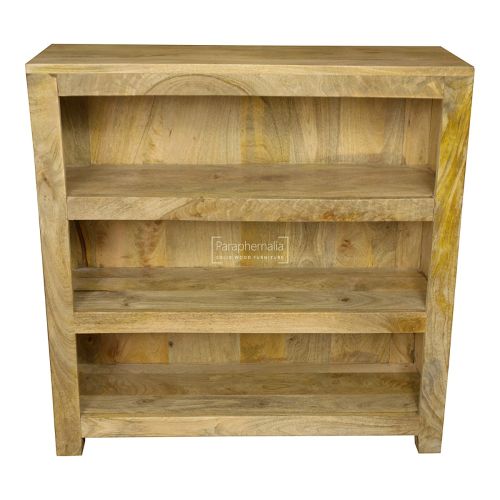 Ambala Cube Light Mango Wood Slim Bookcase / Display Unit - 3 shelf
