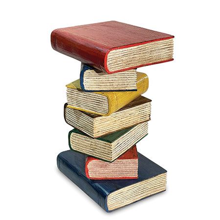 Monkey Pod Book Stack Table (Small Coloured with Pale Edge)