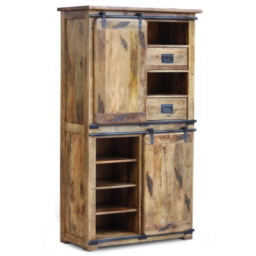 Forge Rustic Mango Wood Display / Storage Cabinet