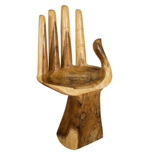 Hand chairs in different shapes light and dark - handmade from teak, monkey  pod, mango and suar woods - unique handmade wooden furniture
