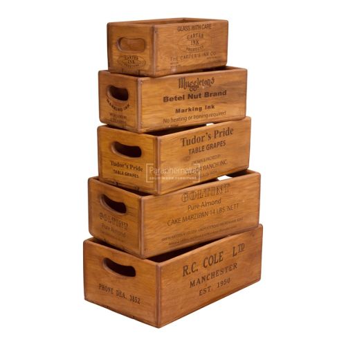 Various Words Vintage Crate Boxes