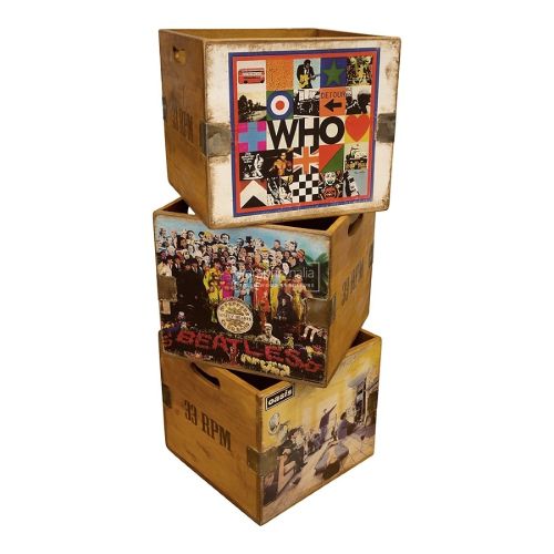 Classic Album Cover Crate Boxes / Vinyl Crates - 38cm