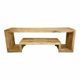 Ambala Cube Light Mango Wood TV Stand - 160cm Long