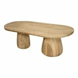 Mango Wood Coffee Table - Twin Pillar Base