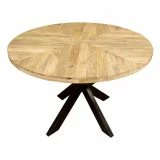 Surat Sunburst Mango Wood Round Dining Table