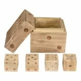 Rustic Teak Dice in a Box