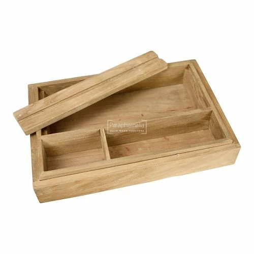 Rustic Teak Pencil Box